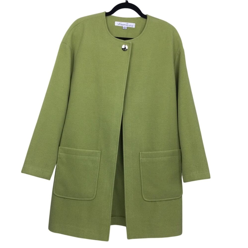 Kenneth Cole New York Retro 90s Minimalist Classy Single Button Timeless Coat M